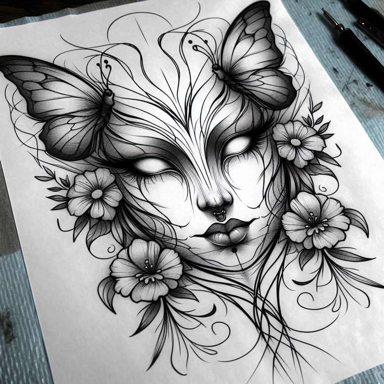 surrealistic-characters tattoo design ideas Surrealism morphic melted form for lower arm