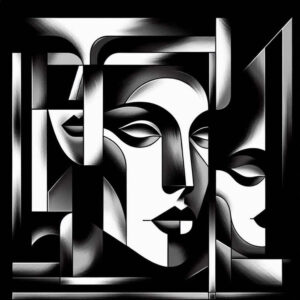 surrealistic-characters tattoo design ideas minimalist mental entity for shin