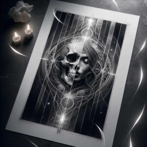 surrealistic-characters tattoo design ideas 3D-rendered nightmarish presence for abdomen
