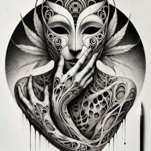 surrealistic-characters tattoo design ideas Realism inner glow nightmarish presence for side