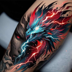 surrealistic-characters tattoo design ideas true-to-life psyche reflection for temple