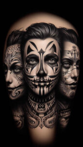 transformation-motif-figure-tattoo – tattoo design ideas free ai generated – gothic – for-back-of-neck – Gallery: surrealistic-characters-inkby-ai