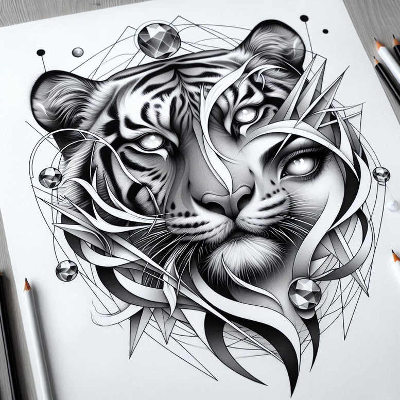 tigers tattoo design ideas Realism natural tones apex predator for upper shoulder
