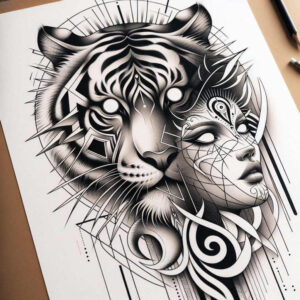 tigers tattoo design ideas Surrealism symbolic apex predator symbol of perseverance