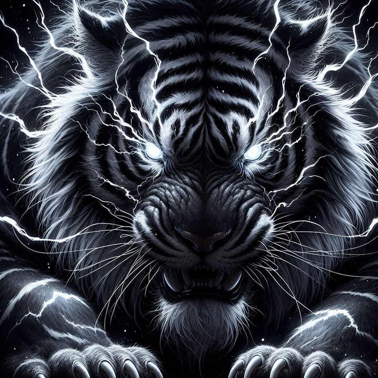 tigers tattoo design ideas Surrealism shadow play claw force for nape