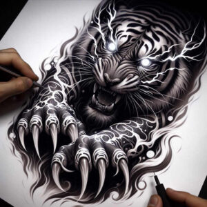 tigers tattoo design ideas razor-sharp elegant killer for back of neck