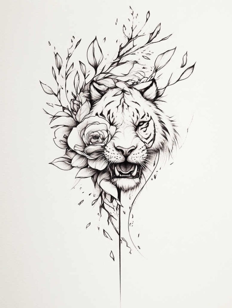 tigers tattoo design ideas bokeh feline movement for lower thigh