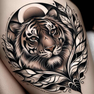 tigers tattoo design ideas Realism color precision fierce stare for upper back