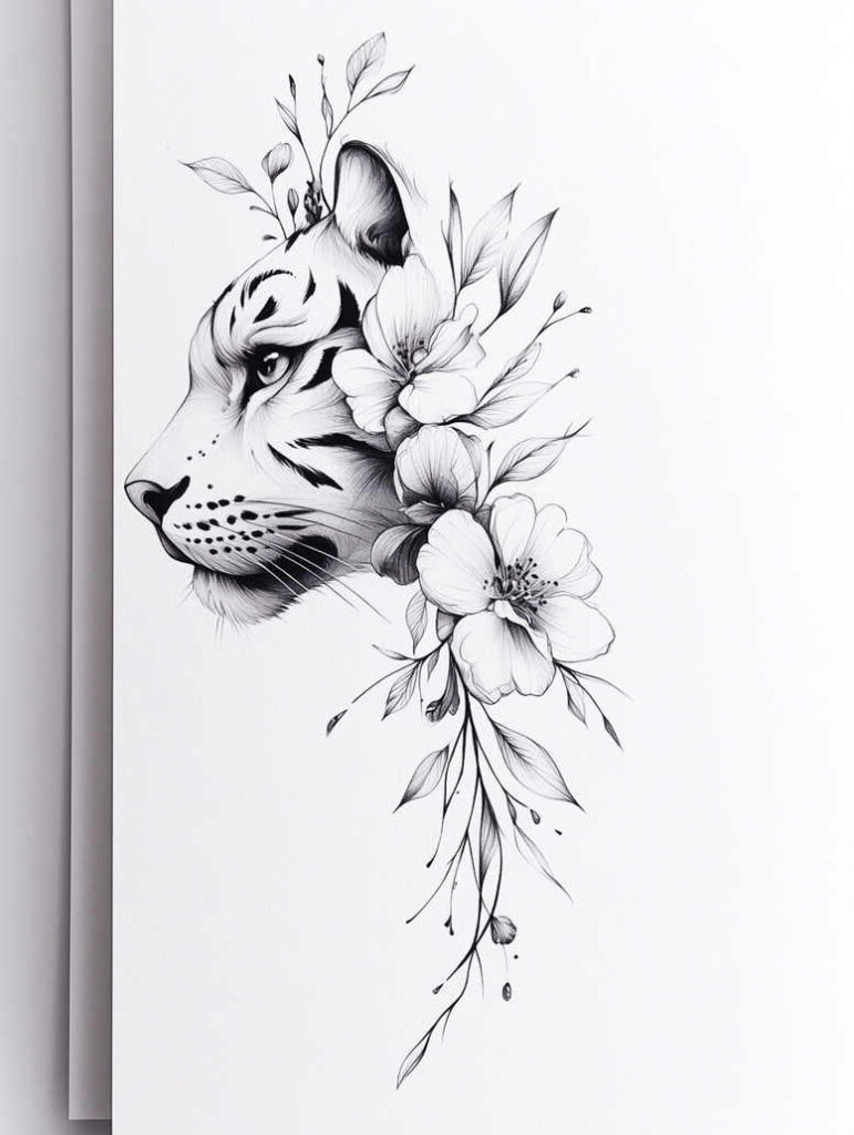 tigers tattoo design ideas soft shadows jungle royalty endurance and power