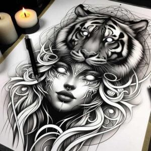 tigers tattoo design ideas vivid hallucination motion lines courage and power