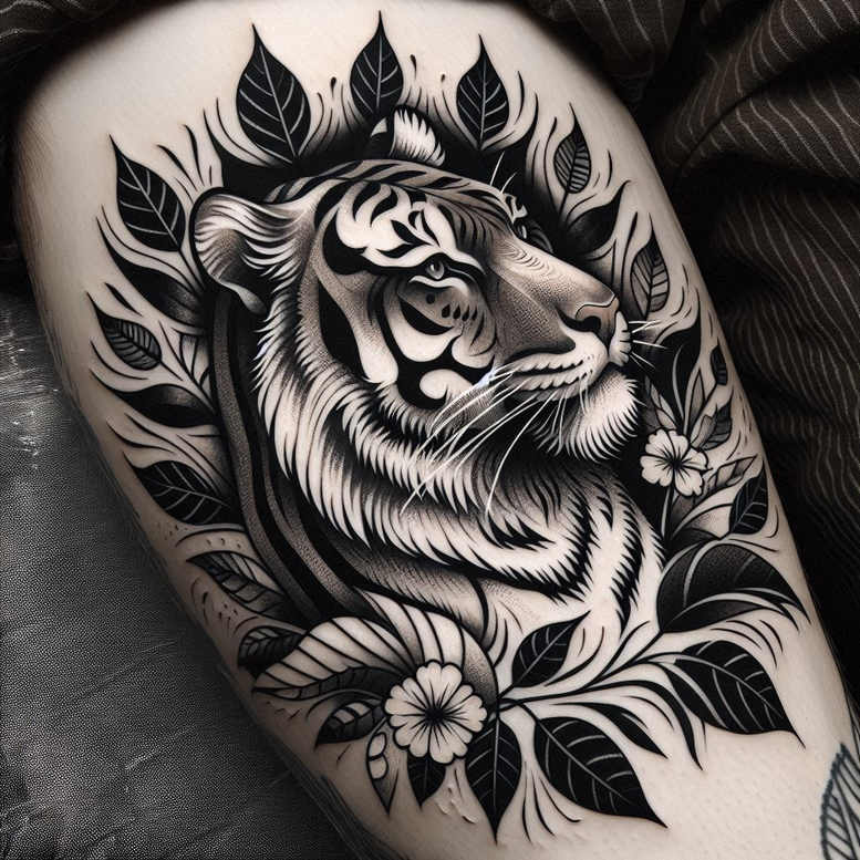 tigers tattoo design ideas atmospheric predator stance symbolising perseverance