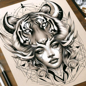 tigers tattoo design ideas solid fill primal energy for fingers
