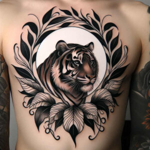 tigers tattoo design ideas Surrealism abstract primal energy symbolising endurance