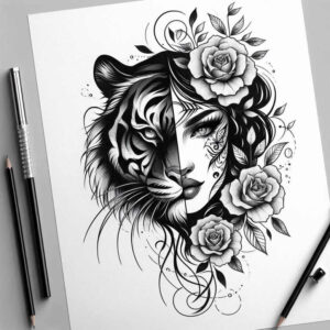 tigers tattoo design ideas layered fill spirit of hunt for arm