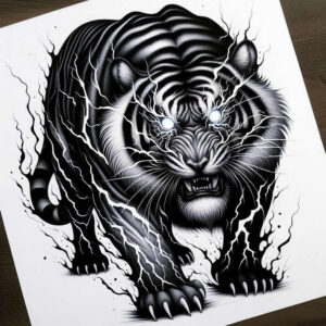 tigers tattoo design ideas Surrealism dreamscape spirit of hunt for full back