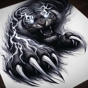 tigers tattoo design ideas Realism organic structure tiger force for lower leg