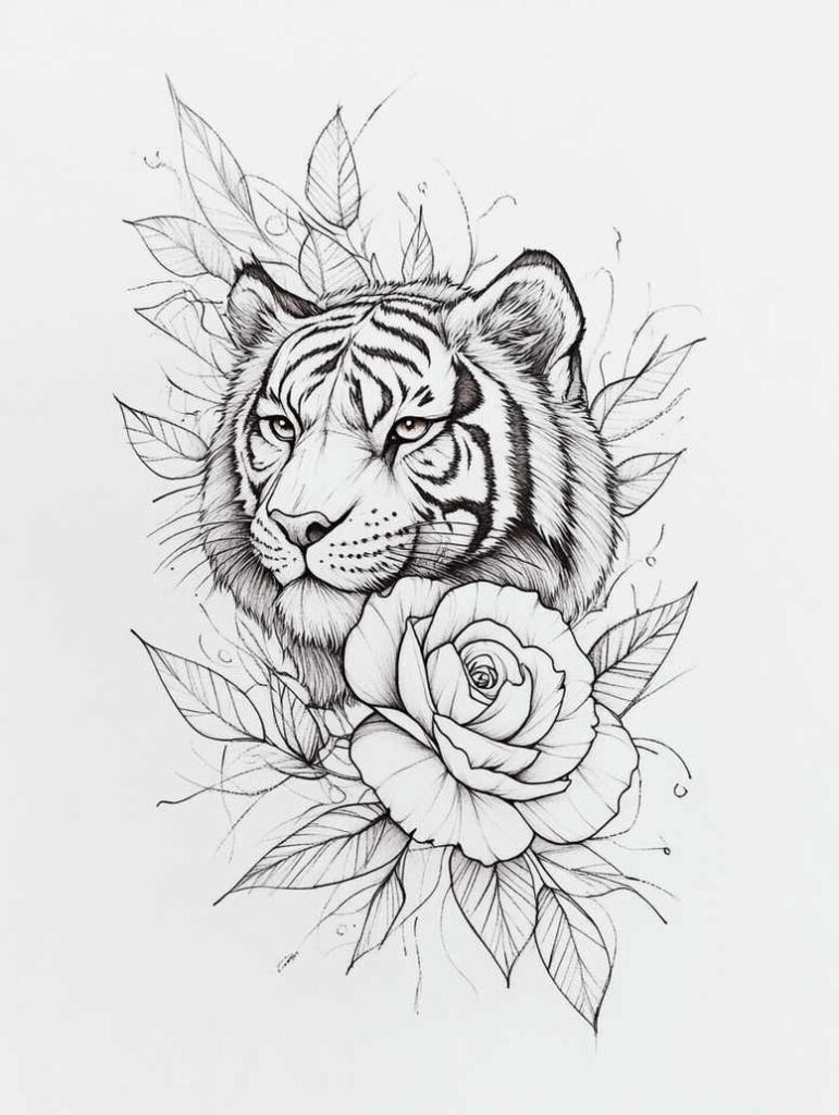 tigers tattoo design ideas Surrealism ethereal glow tiger force shows endurance