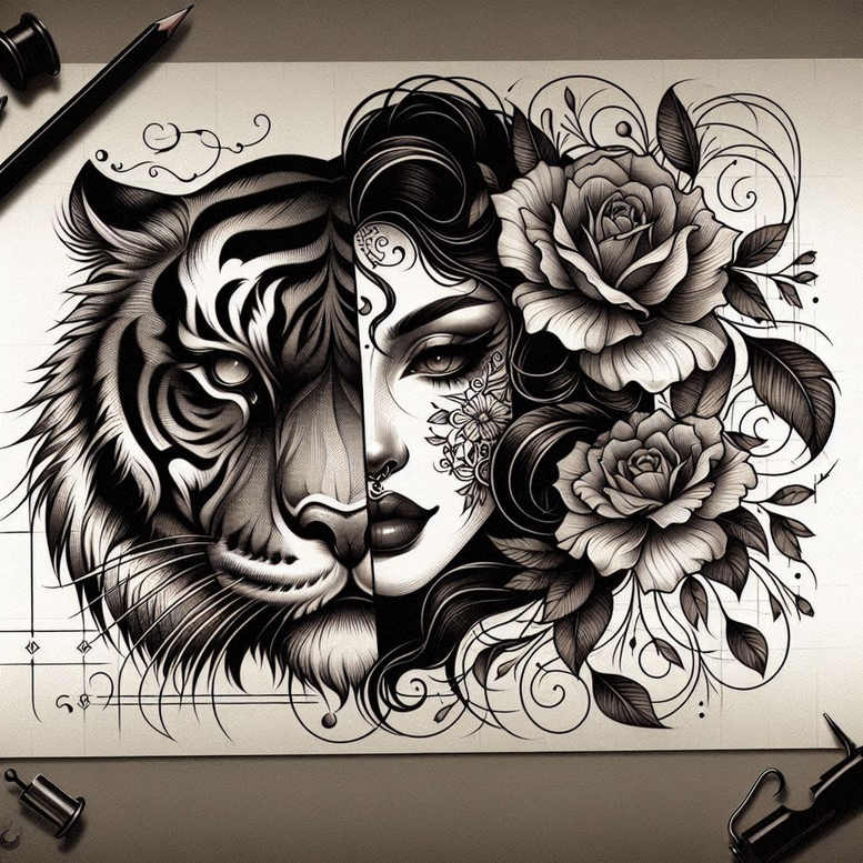 tigers tattoo design ideas Realism high definition wild pattern for side