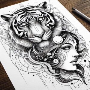 tigers tattoo design ideas Realism realistic color wild pattern meaning courage