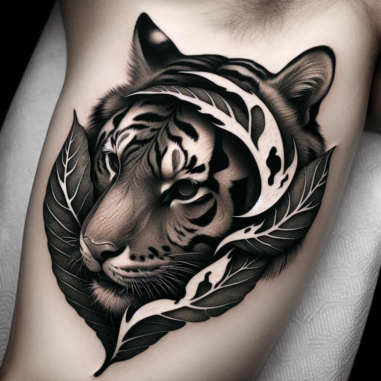 tigers tattoo design ideas Realism reflection effect wild stripes meaning determination
