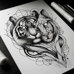 tiger-nature-motif – tattoo design ideas free ai generated – realism-optical-illusion – for-wrist-side – Gallery: tigers-inkby-ai
