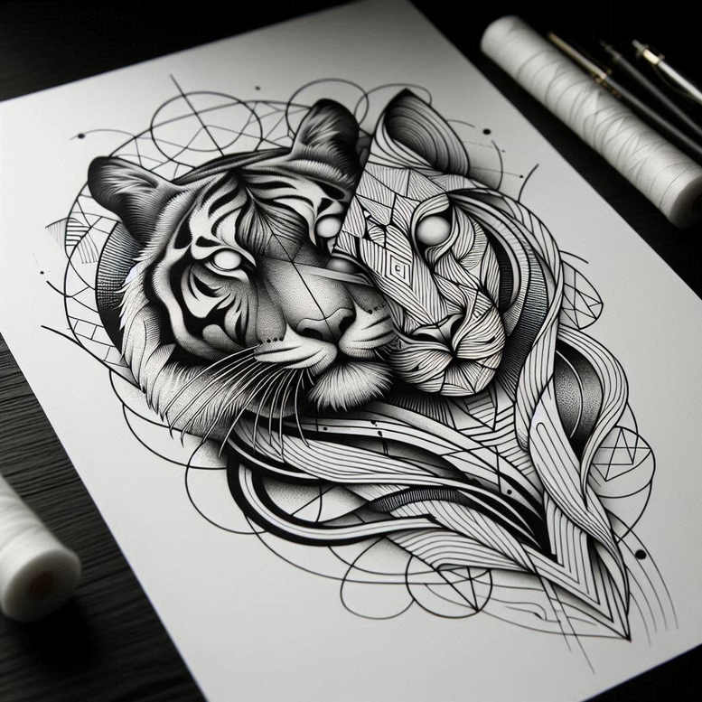 tiger-nature-motif – tattoo design ideas free ai generated – realism-optical-illusion – for-wrist-side – Gallery: tigers-inkby-ai