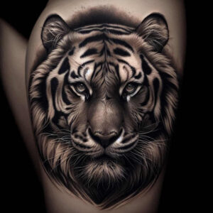 tiger-power-symbol – tattoo design ideas free ai generated – neotraditional-classic-motifs – for-arm – Gallery: tigers-inkby-ai