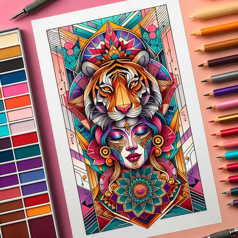 tiger-protection-motif – tattoo design ideas free ai generated – realism-refined-lines – for-scapula – Gallery: tigers-inkby-ai