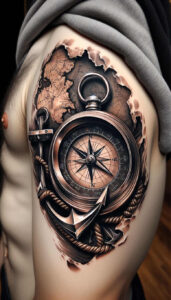 landscapes-neotraditional-textural-detail-for-upper-thigh – tattoo design ideas free ai generated – Gallery: travels-inkby-ai