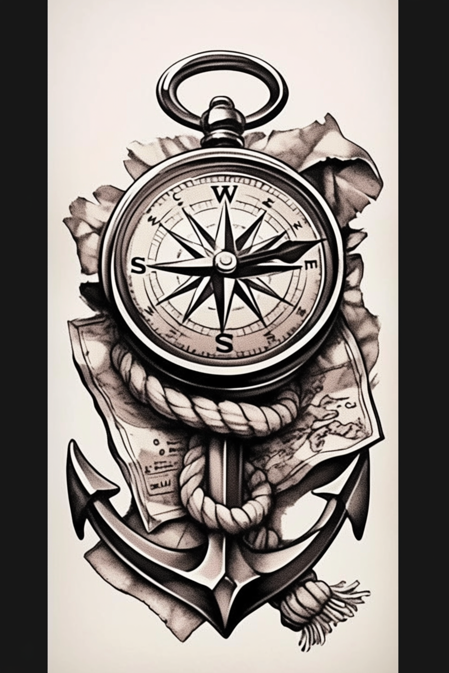 travels tattoo design ideas vibrant antique compass represents determination