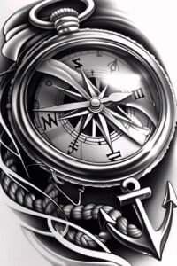 travels tattoo design ideas photo-realistic celestial compass for nape