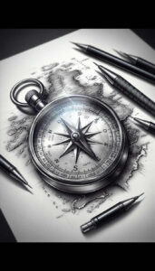 travels tattoo design ideas saturated hues compass symbol stands for endurance