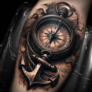 travels tattoo design ideas Realism full detail embodying determination