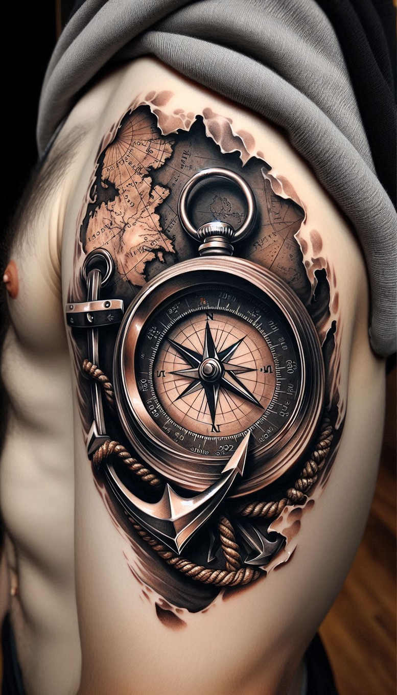travels tattoo design ideas true rendering for back shoulder