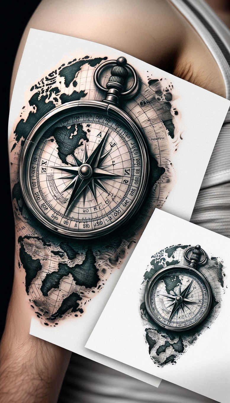 travels tattoo design ideas Surrealism hyperreal for behind ear