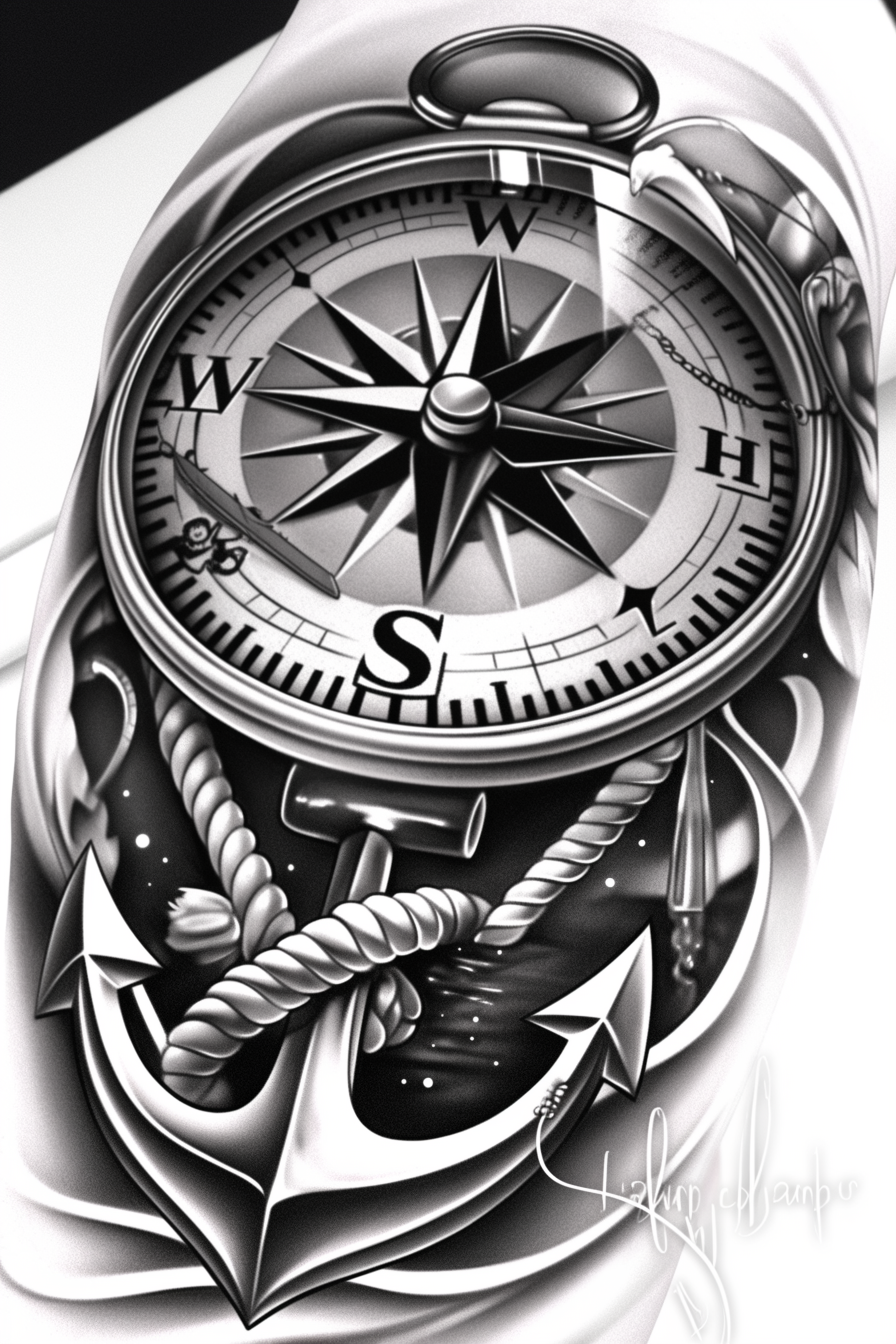 travels tattoo design ideas Realism natural look for elbow