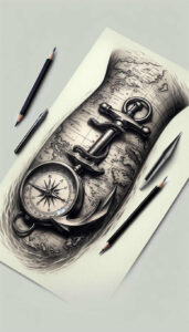 travels tattoo design ideas layered inks for lower chest