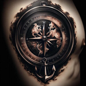 travels tattoo design ideas Surrealism enigmatic light for scapula