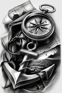 travels tattoo design ideas Surrealism ghostly shapes for scapula
