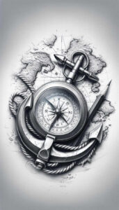 travels tattoo design ideas contrasting colors for side