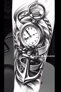 travels tattoo design ideas illustrative style golden compass for scapula