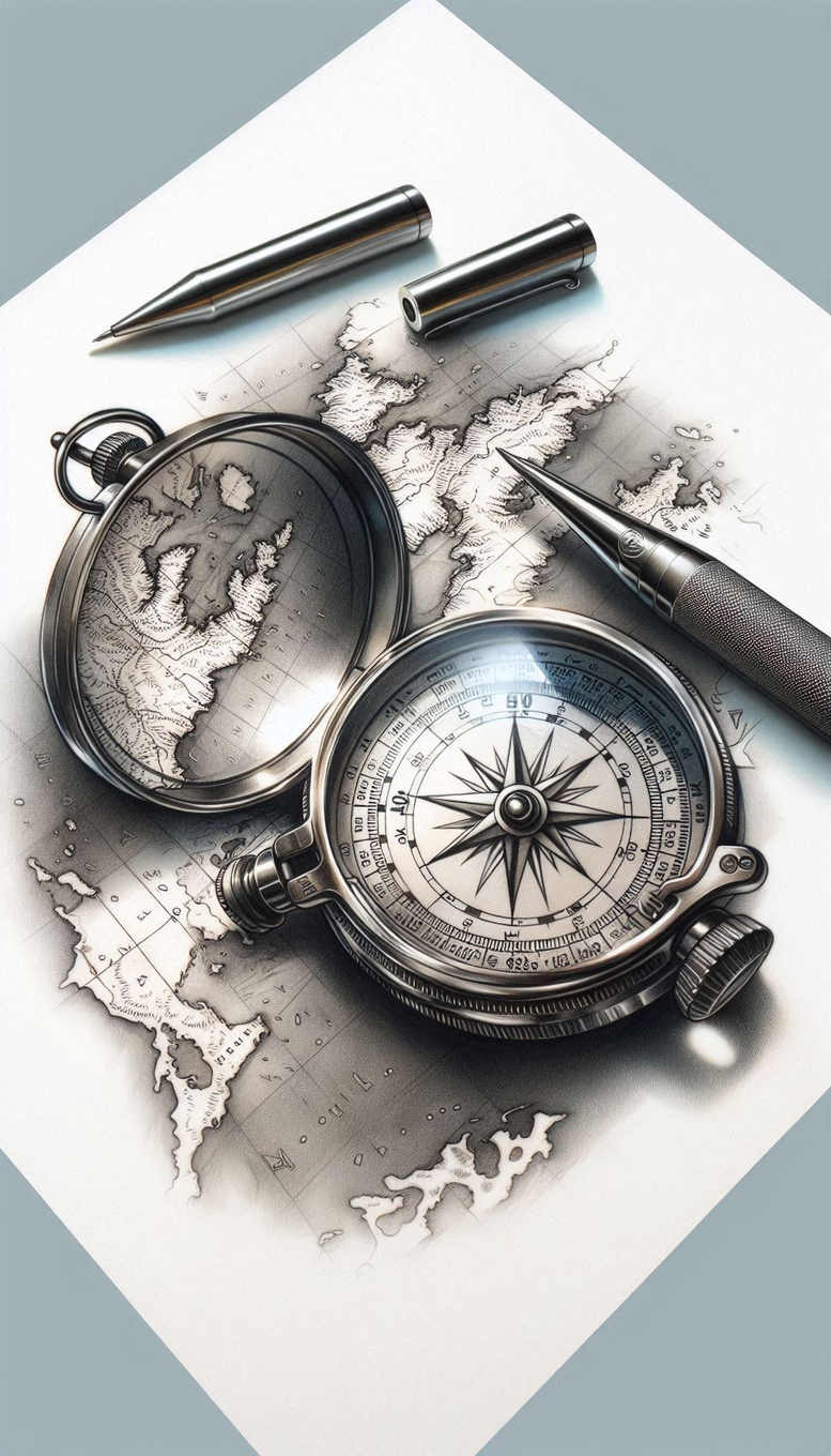 travels tattoo design ideas artistic contrast magnetic direction for foot