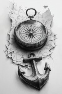 travels tattoo design ideas bold magnetic direction shows courage