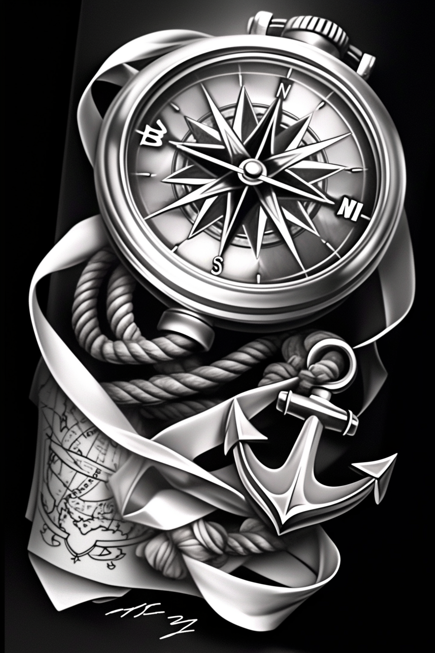 travels tattoo design ideas color depth northern compass meaning strength
