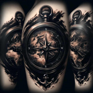 travels tattoo design ideas Surrealism blurred edges shows endurance
