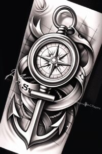 travels tattoo design ideas clear lines travel compass symbol of determination