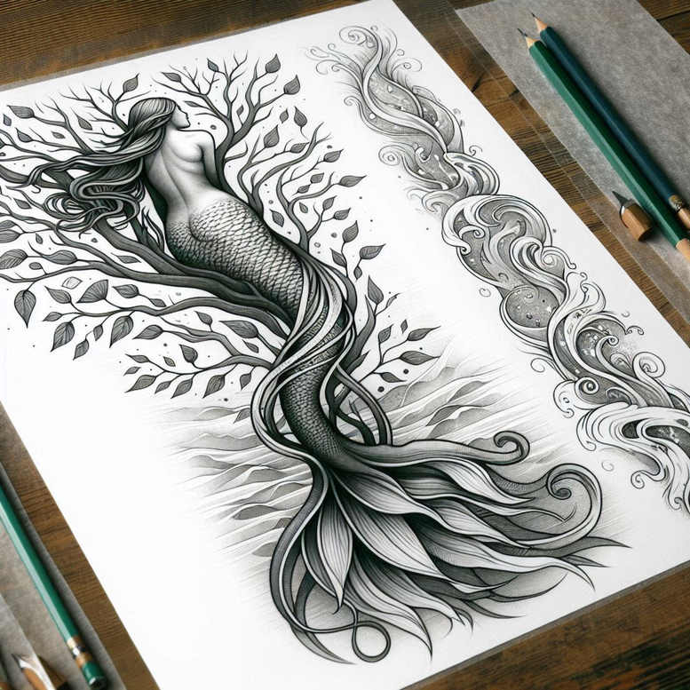 tree-with-detail-neotraditional-classic-motifs-for-sternum – tattoo design ideas free ai generated – Gallery: trees-inkby-ai