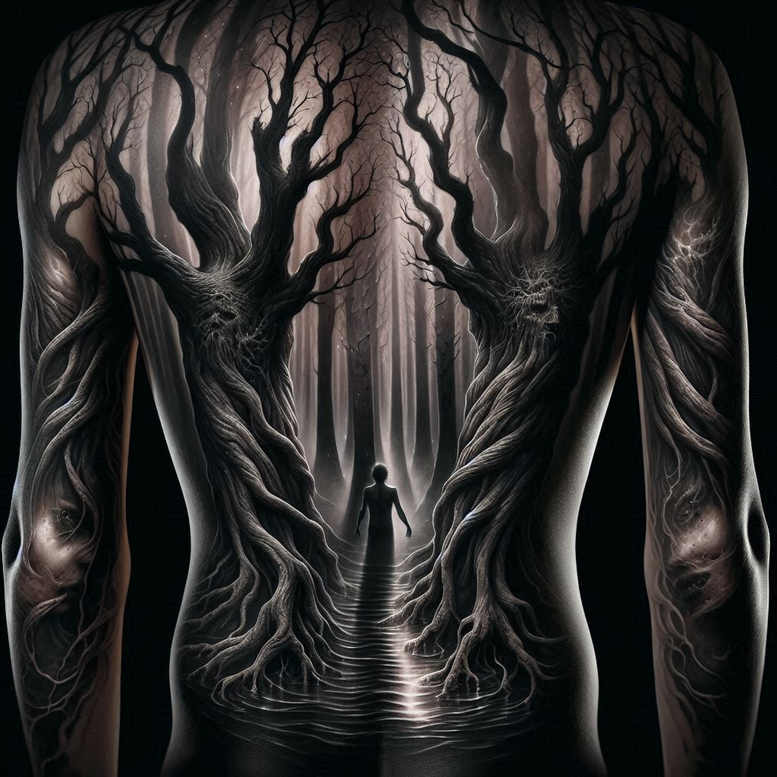 tree-with-dots-realism-crisp-detail-for-lower-arm – tattoo design ideas free ai generated – Gallery: trees-inkby-ai
