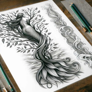 trees tattoo design ideas Surrealism whimsical branching life symbol of perseverance