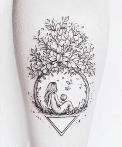 trees tattoo design ideas hyper-detailed seasonal change for thigh